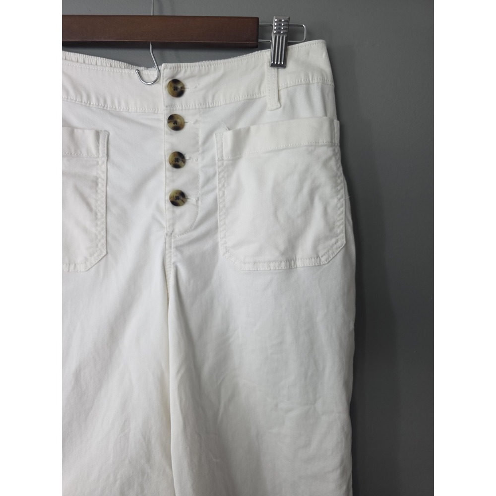 Sonoma Pants Womens Khaki Sailor Cropped Size 10 White/Ivory 30x25 High Waist - Picture 3 of 13